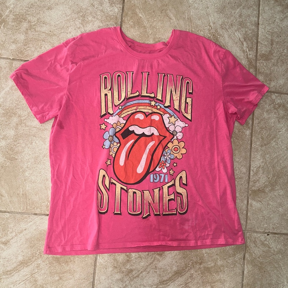 NWOT Womens 1971 The Rolling Stones double sided graphic printed tshirt!